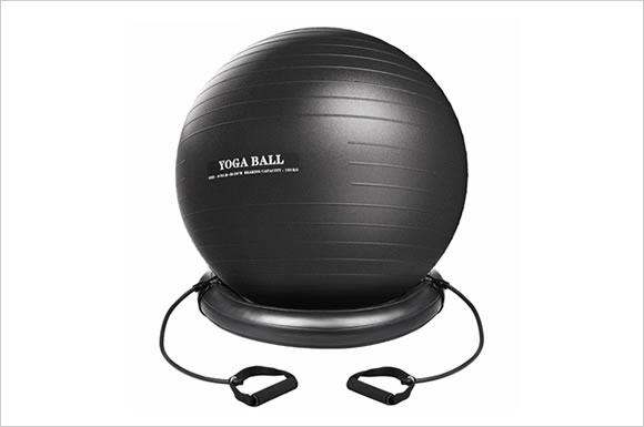 Setom バランスボール ヨガボールセット フィットネスボール 75cm PVC アンチバースト ポンプ、トレーニングチューブ付 ジム/ホーム/オフィスなどに適用