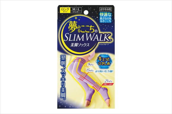 スリムウォークおやすみ美脚 ラベンダー MLサイズ おやすみ用(SLIM WALK,socks for night,tightening,ML)