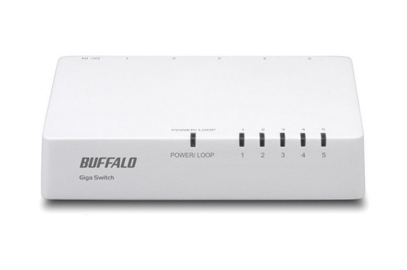 BUFFALO Giga対応 プラスチック筐体 AC電源 5ポート ホワイト スイッチングハブ ローコスト版 LSW4-GT-5EPL/WH
