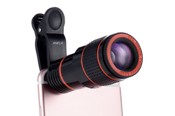 【ANELA】望遠レンズ スマホ レンズ 望遠鏡 小型 iphone カメラレンズ クリップ式 高画質 挟みタイプ 簡単装着 ＜360日間保証付＞