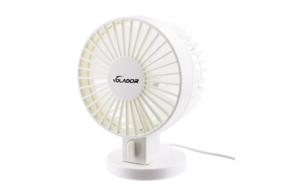 Volador USB扇風機 二重反転ファン 2段階風量切り替え 30度角調節可能 静音設計卓上扇風機 (ホワイト)