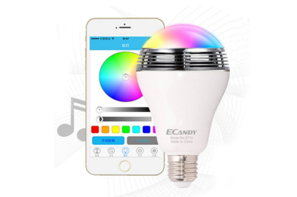 Ecandy ワイヤレスBluetooth4.0 LED音楽電球スピーカー 超省エネ多彩音楽ランプスマートLED電球 E27