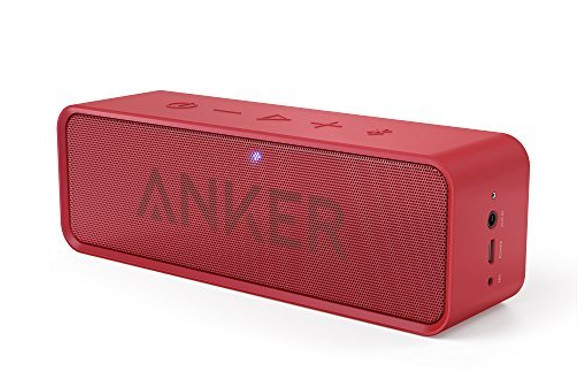 Anker SoundCore ポータブル Bluetooth4.0 スピーカー 24時間連続再生可能【デュアルドライバー / ワイヤレススピーカー / 内蔵マイク搭載】(レッド)