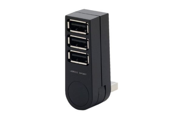 エレコム USBハブ 2.0対応 3ポート バスパワー 直挿し ブラック U2H-TZ300BBK