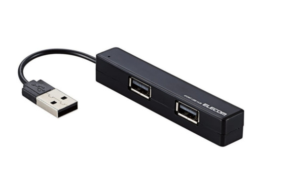 エレコム USBハブ 2.0対応 4ポート バスパワー ブラック U2H-FC01BBK