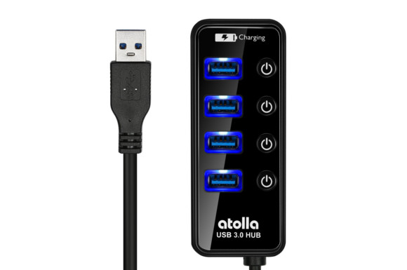 atolla USB3.0 ハブ 高速4ポートUSB HUB 独立スイッチ付、ケーブル長60cm