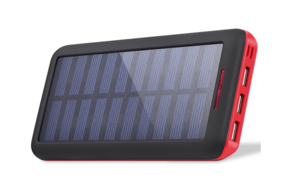AkeemSolar モバイルバッテリー 22000mAh ソーラーチャージャー 超大容量 急速充電 【デュアル入力ポート / 3台同時充電】 太陽光で充電でき 災害時/旅行/アウトドアに大活躍 iPhone 、 iPad 、 スマホ 、 タブレット 、 ゲーム機 等対応 … (Black+Red) 