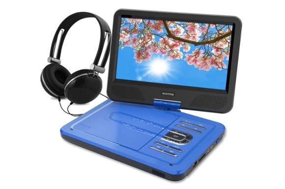 ポータブルDVDプレーヤー 10.1型 高画質液晶 DVDプレイヤー リージョンフリー 大容量 5時間持続 超軽量で持ち運びやすい 動作音も静か (ブルー)