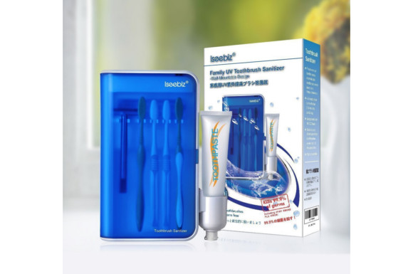 Iseebiz 歯ブラシ除菌器 紫外線消毒 収納ケース ブラッシュ ホルダー 静音 家庭用 5本対応