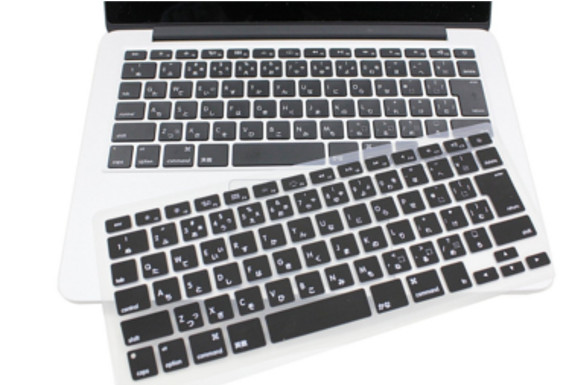 【JAPAEMO】新型 MacBook Retina 12インチ 日本語 キーボードカバー JIS配列 (Air 13/Retina 13、15インチ用, ブラック)