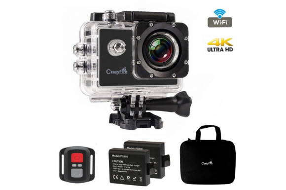 CrazyFire　フルHD水中カメラ 170度広角レンズ　アクションカメラ　ワイヤレス 4Ｋ スポーツビデオ　空撮 2.0インチ液晶画面　リモコン付き　30M防水　アクションカメラセット（豊かなアクセサリー付き）