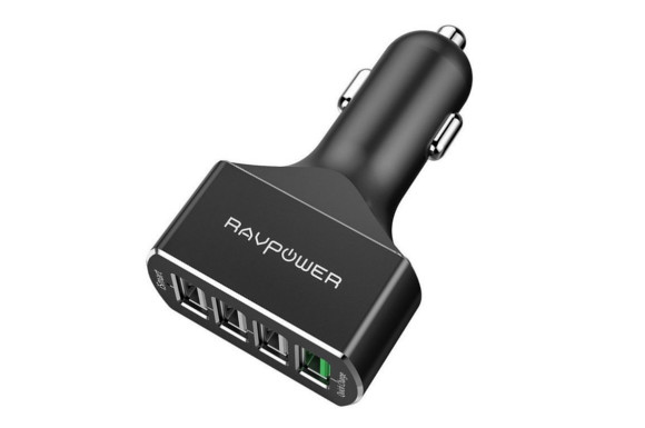Quick Charge 3.0 USBカーチャージャー RAVPower 54W 4ポート 車載充電器 急速充電 iPhone iPad Android スマホ タブレット 対応 iSmart出力自動判別あり
