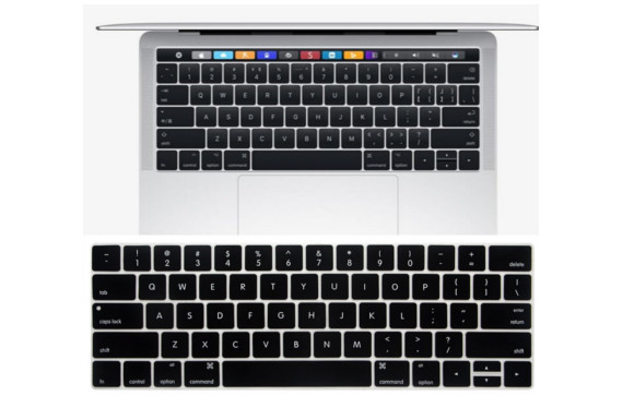 New MacBook Pro 13 15インチ 2016 / 2017 Touch Bar搭載モデル キーボードカバー【MaxKu】 キーボード防塵カバー USキーボード 英語配列 キースキン 多色選択可能 （対応モデル：MacBook Pro 13 15 Touch Bar搭載モデル A1706 A1707） (ブラック)