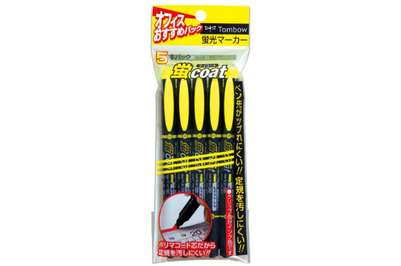 トンボ鉛筆 蛍光ペン 蛍コート GCB-511 黄色 5本