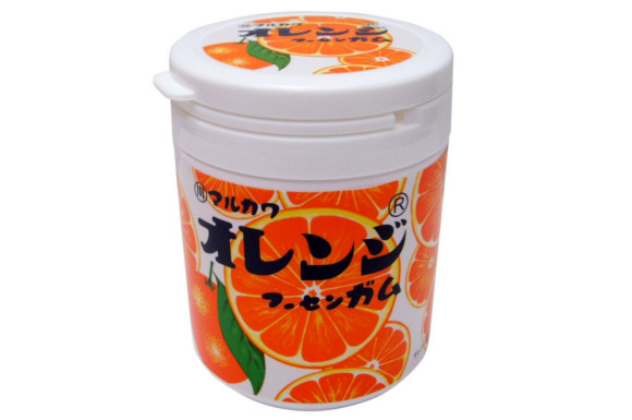 丸川製菓 オレンジマーブルガムボトル 130g