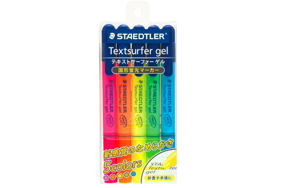 ステッドラー 蛍光ペン 固形蛍光マーカー テキストサーファーゲル 264-S 5色セット PB5