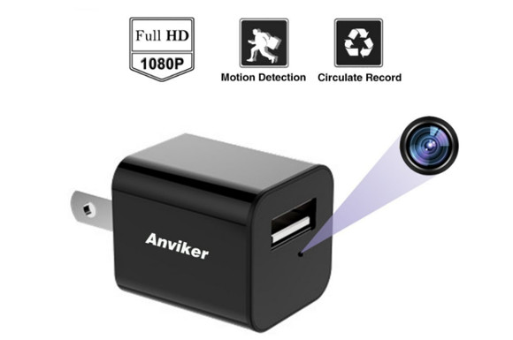 Anviker 1080P HD ACアダプター型隠しカメラ 小型充電器盗撮防犯監視ビデオカメラ スパイカメラ 動体検知