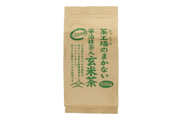 大井川茶園 茶工場のまかない 宇治抹茶入玄米茶 500g