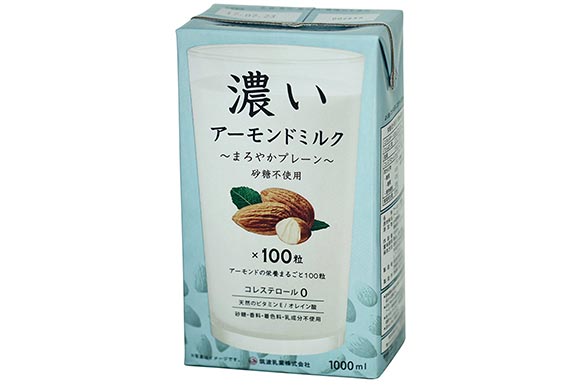 筑波乳業 濃いアーモンドミルク1000ml (まろやかプレーン・砂糖不使用)
