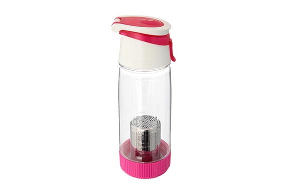 タンブラー型浄水器 シリカピュア 450ml 携帯型浄水器 水道水で作るシリカ水 （ワイズグローバルビジョン） (ピンク)