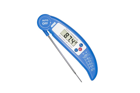 AMIR クッキング温度計 料理用温度計 デジタル温度計 調理用温度計 スティック 小型 防水 ブルー