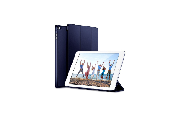 KYOKA iPad Air ケース 薄型 軽量 オートスリープ機能 PUレザー 三つ折タイプ スタンド機能 スマートカバー (iPad Air, ネイビー)