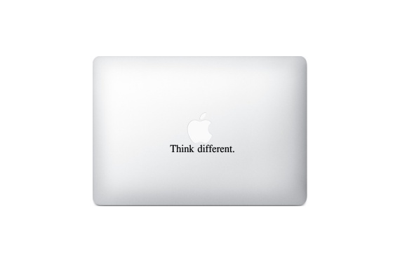 　WOLFING 全サイズ MacBook 対応 アートステッカー スキンシール Steve Jobs スティーブ・ジョブズ Think different ブラック 11インチ 182