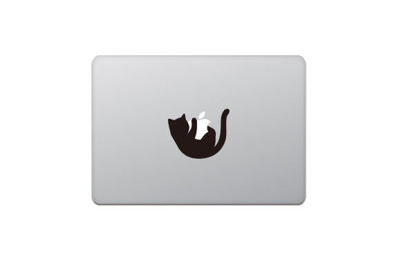 カインドストア MacBook Air / Pro マックブック ステッカー シール 猫 黒猫 キャット アップル M620