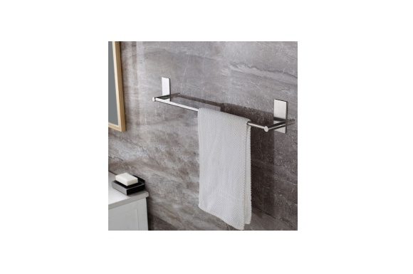 ATian バスルーム 洗面所 3M 粘着性 シングルタオル掛け つや消しステンレススチール (S)