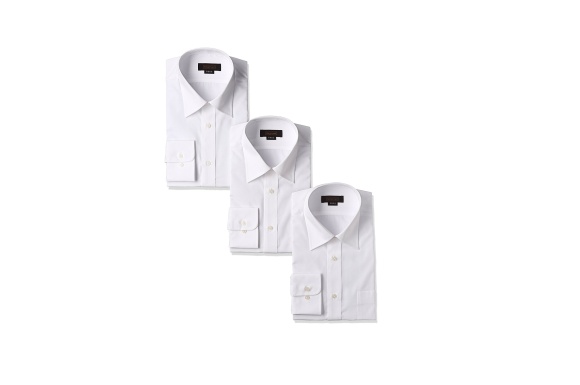 (スティングロード)STINGROAD 形態安定加工ノーアイロン綿高率白長袖レギュラーカラードレスシャツ3枚セット