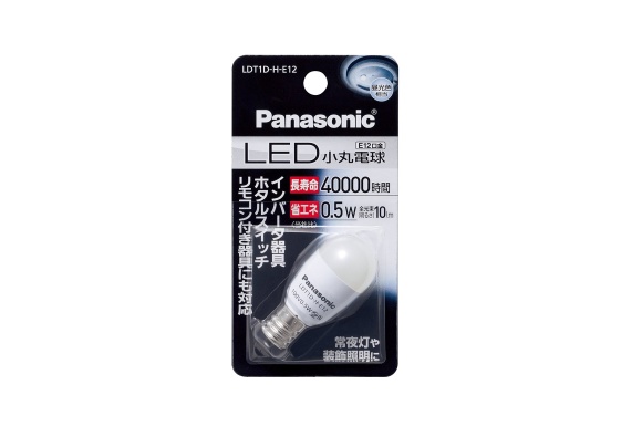 パナソニック LED電球 口金直径12mm 昼光色相当(0.5W) 小丸電球タイプ LDT1DHE12