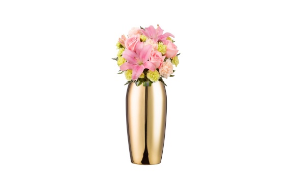  IMEEA フラワーベース SUS304ステンレス 円筒 飾り花瓶 ステンレスかびん 花入れ 鏡面研磨仕上 ゴールド