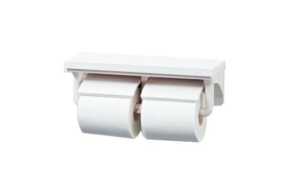 LIXIL(リクシル) INAX トイレ用 棚付2連紙巻器 オフホワイト CF-AA64/BN8