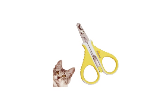  [AIDIYA] ペット用爪切り 爪切り 猫用 爪やすり付き 犬 猫 小型動物に適用 イエロー