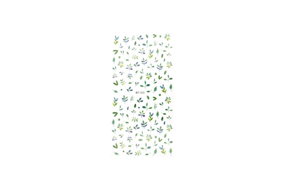 【MT103】グリーンリーフネイルシール　リーフ 葉 ジェルネイル シール 緑 植物 ボタニカル